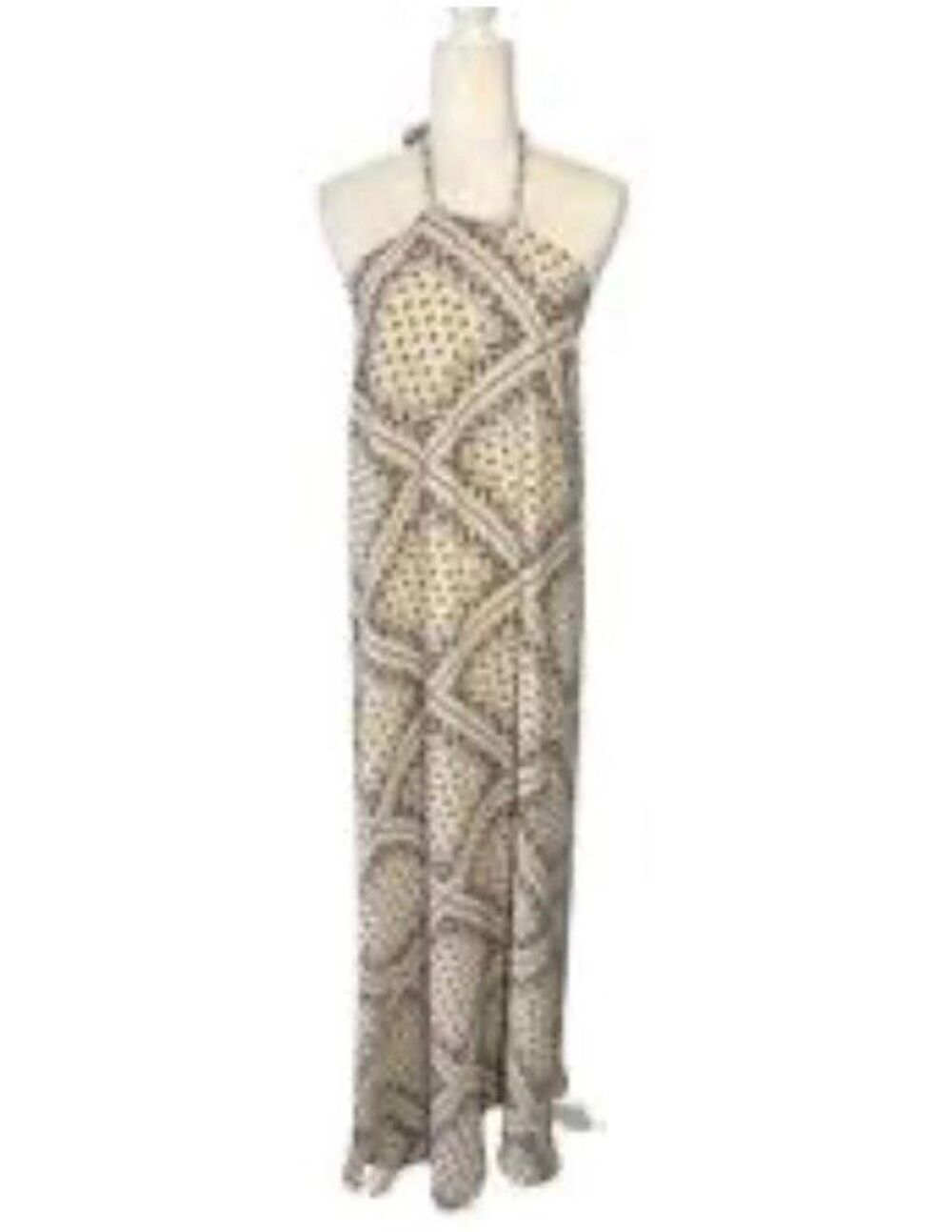 Bishop + Young cream and black bandana print haltered maxi dress - XS